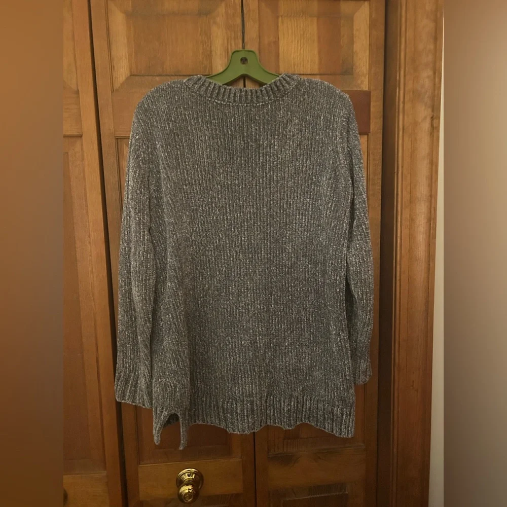 Orvis Women’s Sz M Silver Oversized Chunky Lagenlook Hippie Granola Sweater
